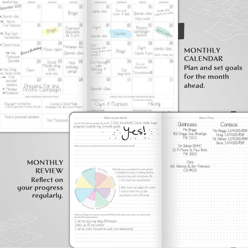 LAST CHANCE SALE! Legend Planner Gray Gold Detailing Weekly Monthly Organizer - Picture 7 of 10